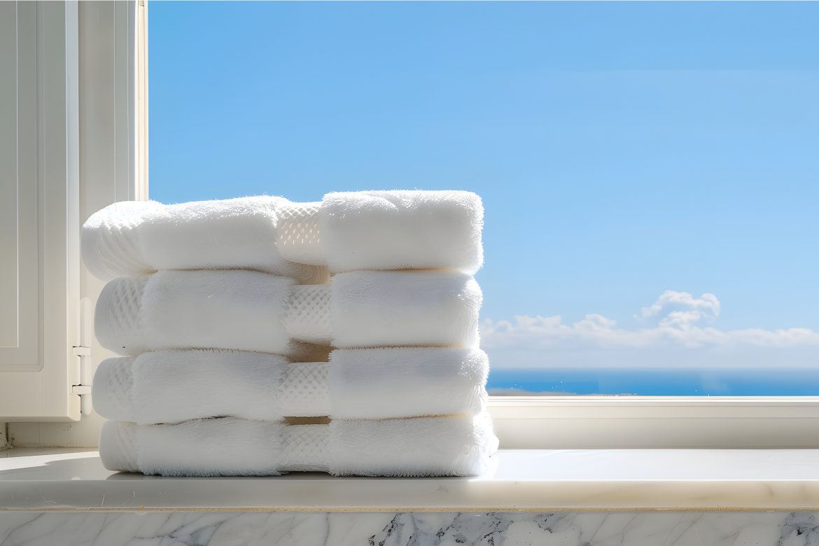 潔白的毛巾